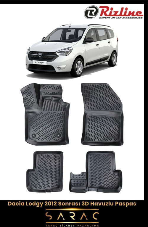 Dacia Lodgy 2017 Model 3D Havuzlu Paspas