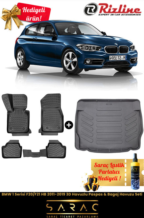Bmw 1 Serisi F20/F21 Hb 2011-2019 Havuzlu Paspas & Bagaj Havuzu Seti+Hediyeli!