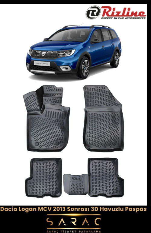 Dacia Logan 2014 Model 3D Havuzlu Paspas