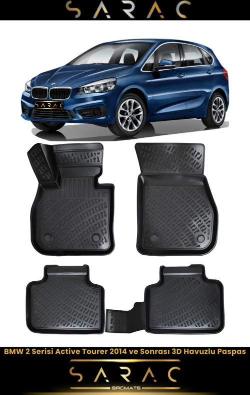 Bmw 2 Serisi F45 Active Tourer 2014 Model Araca Özel 3D Havuzlu Paspas