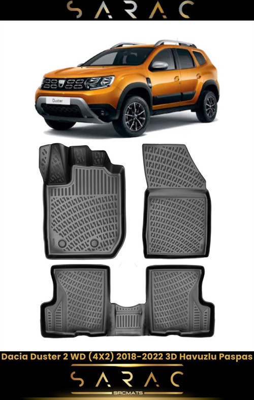 Dacia Duster 4X2 2021 Model Araca Özel 3D Havuzlu Paspas