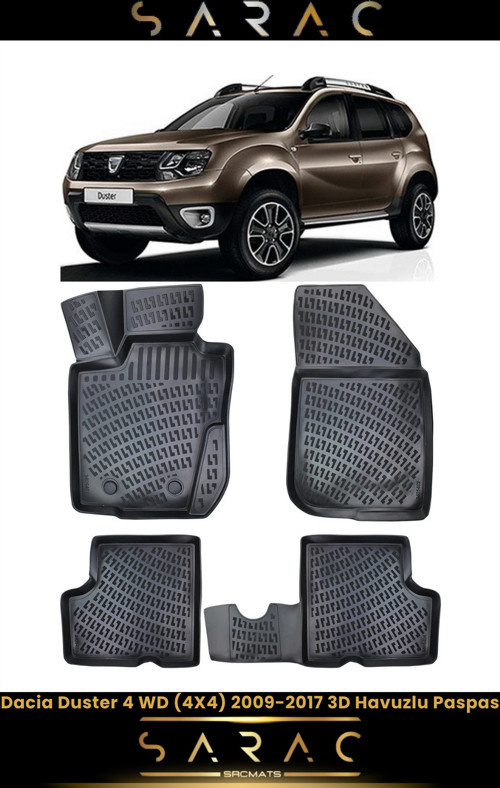 Dacia Duster 4X4 2009 Model Araca Özel 3D Havuzlu Paspas