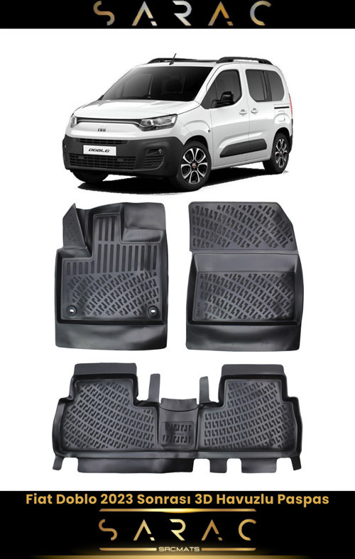 Fiat Doblo 2023 Model Araca Özel 3D Havuzlu Paspas