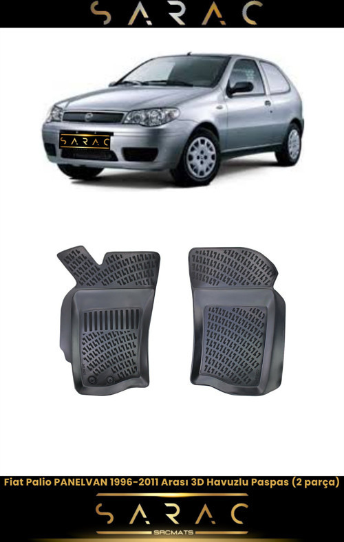 Fiat Palio 3 Kapı Panelvan 2000 Model Araca Özel 3D Havuzlu Paspas(2 Parça)