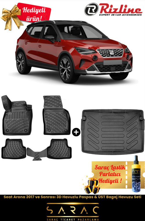 Seat Arona 2017 Ve Sonrası Havuzlu Paspas & Üst Bagaj Havuzu Seti+Hediyeli!