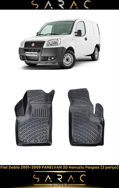 Fiat Doblo Panelvan 2004 Model Araca Özel 3D Havuzlu Paspas(2 Parça)