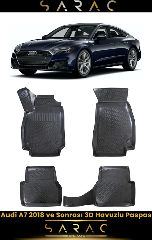 Audi A7 2019 Model Araca Özel 3D Havuzlu Paspas