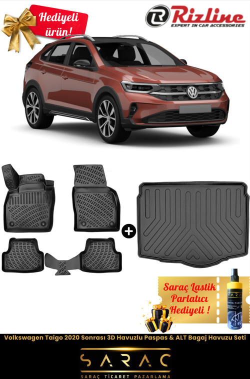 Volkswagen Taigo 2020 Sonrası Havuzlu Paspas & Alt Bagaj Havuzu Seti+Hediyeli!
