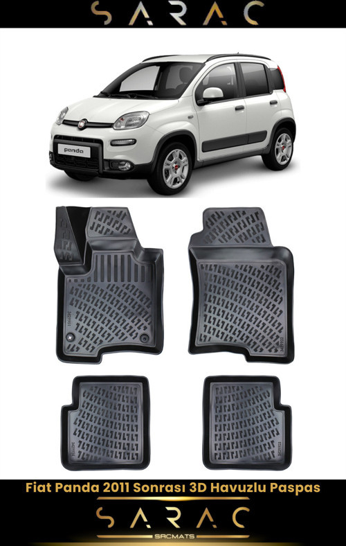 Fiat Panda 2020 Model 3D Havuzlu Paspas