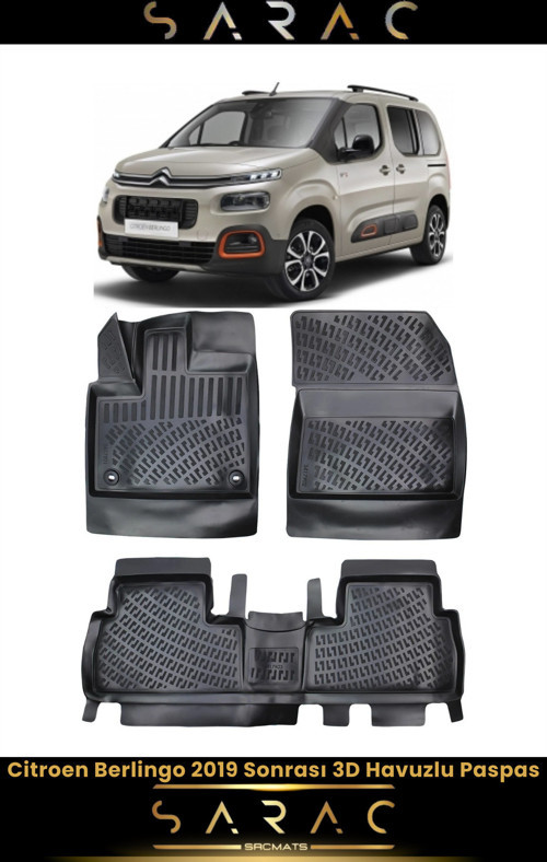 Citroen Berlingo 2019 Model Araca Özel 3D Havuzlu Paspas