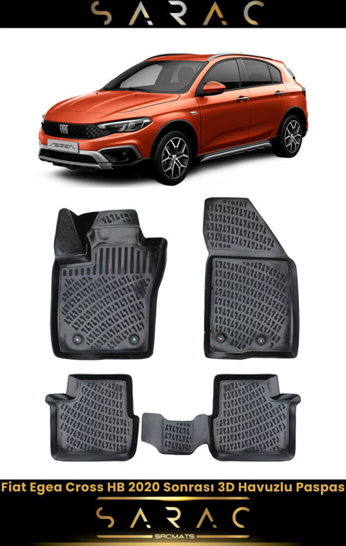 Fiat Egea Cross Hb 2024 Uyumlu Model Araca Özel 3D Havuzlu Paspas