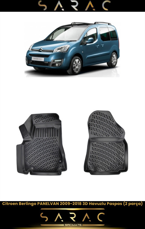 Citroen Berlingo Panelvan 2017 Model Araca Özel 3D Havuzlu Paspas(2 Parça)