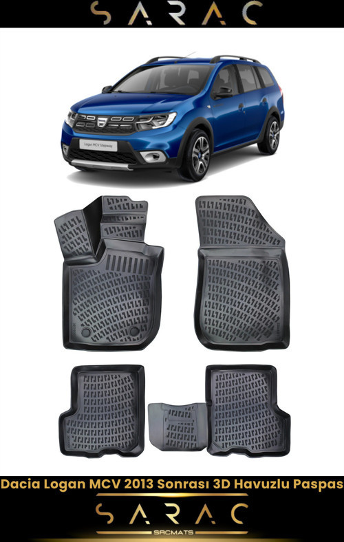 Dacia Logan 2022 Model Araca Özel 3D Havuzlu Paspas
