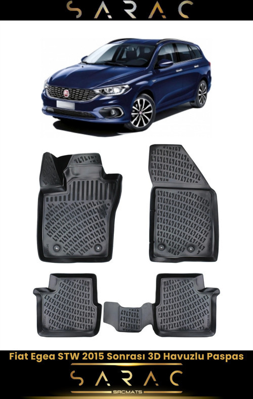 Fiat Egea Stw 2017 Model Araca Özel 3D Havuzlu Paspas