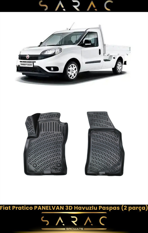 Fiat Pratico Panelvan 2013 Model Araca Özel 3D Havuzlu Paspas(2 Parça)