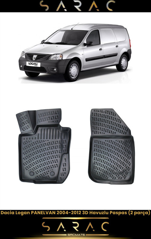 Dacia Logan Panelvan 2005 Model Araca Özel 3D Havuzlu Paspas(2 Parça)