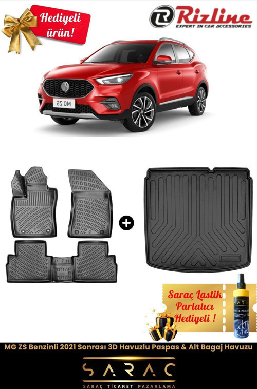 Mg Zs Benzinli 2021 Sonrası 3D Havuzlu Paspas & Alt Bagaj Havuzu Seti (Hediyeli!)