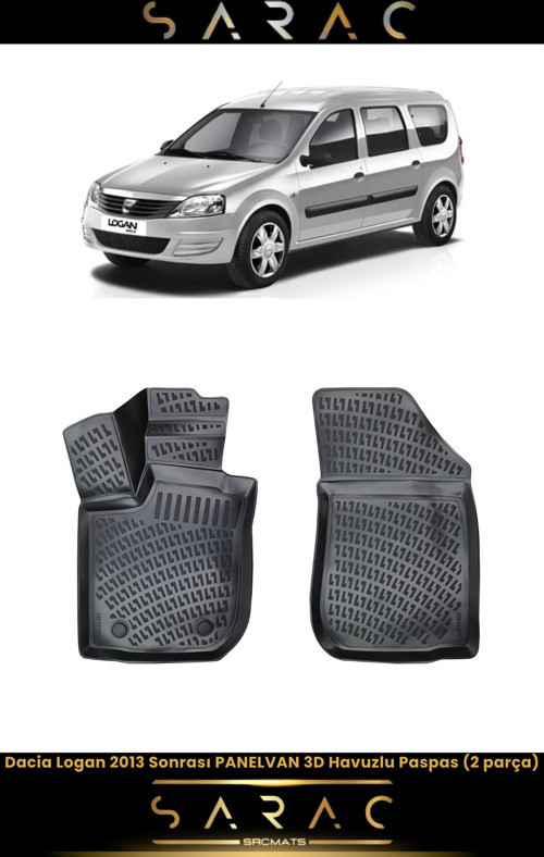 Dacia Logan Panelvan 2018 Model Araca Özel 3D Havuzlu Paspas(2 Parça)