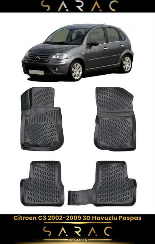 Citroen C3 2008 Model Araca Özel 3D Havuzlu Paspas