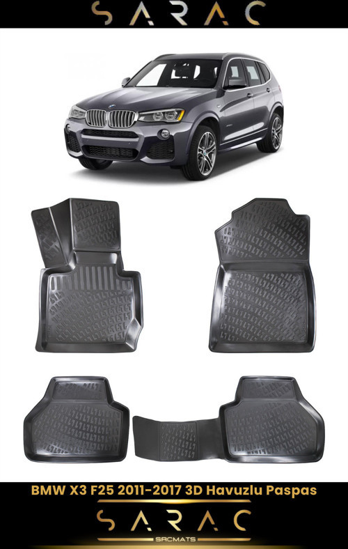 Bmw X3 F25 2016 Model Araca Özel 3D Havuzlu Paspas