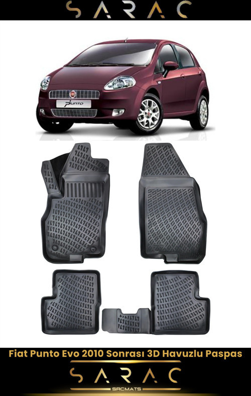 Fiat Punto 2022 Model Araca Özel 3D Havuzlu Paspas