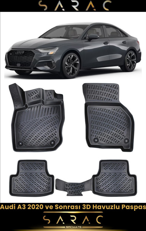 Audi A3 2024 Model Hb/Sedan Araca Özel 3D Havuzlu Paspas