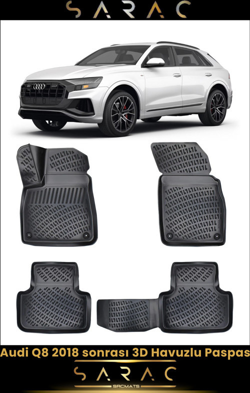 Audi Q8 2020 Model Araca Özel 3D Havuzlu Paspas