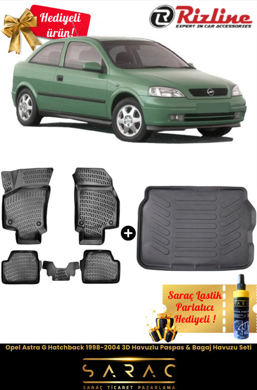 Opel Astra G Hatchback 1998-2004 3D Havuzlu Paspas & Bagaj Havuzu Seti+(Hediyeli!)