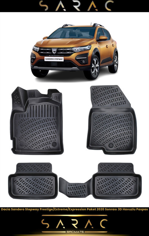Dacia Sandero Stepway Extreme 2023 Model(Yeni Kasa) Araca Özel 3D Havuzlu Paspas