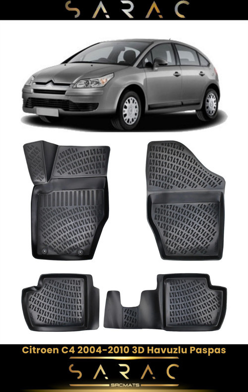 Citroen C4 2008 Model Araca Özel 3D Havuzlu Paspas