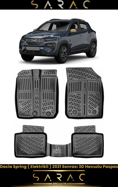Dacia Spring Elektrikli 2021 Model Araca Özel 3D Havuzlu Paspas