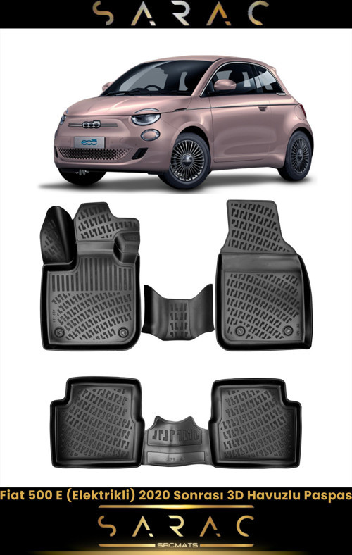 Fiat 500 Elektrikli 2020 Model Araca Özel 3D Havuzlu Paspas