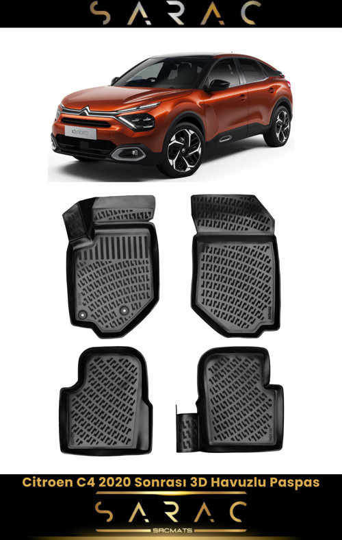 Citroen C4 2022 Model Araca Özel 3D Havuzlu Paspas