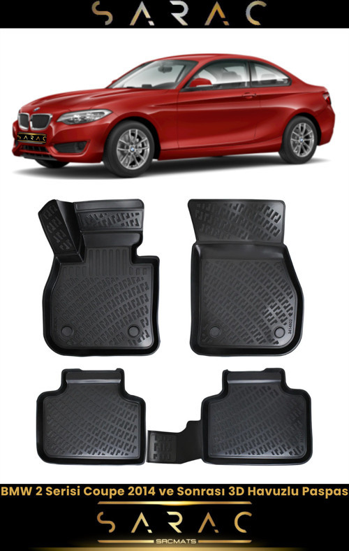 Bmw 2 Serisi Coupe 2015 Model Araca Özel 3D Havuzlu Paspas