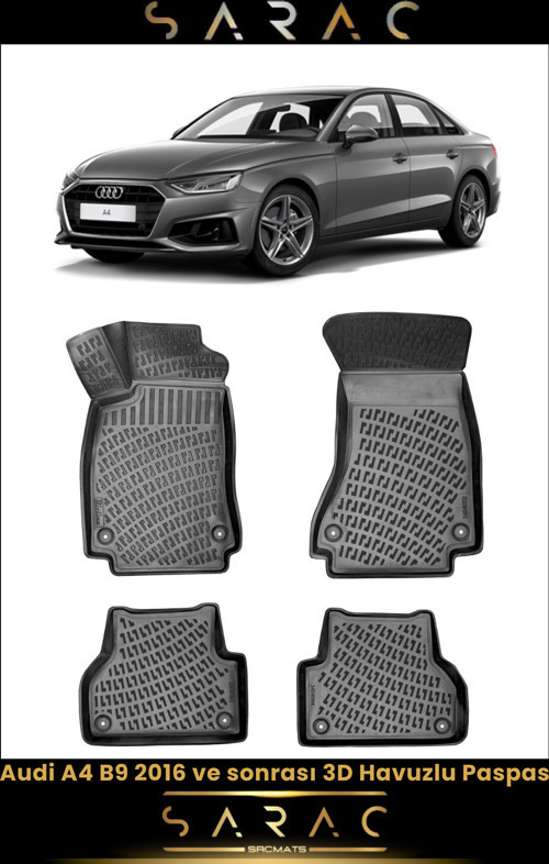 Audi A4 2017 Model Araca Özel 3D Havuzlu Paspas