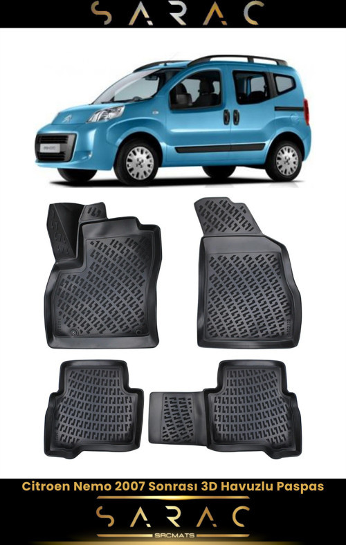 Citroen Nemo 2017 Model Araca Özel 3D Havuzlu Paspas