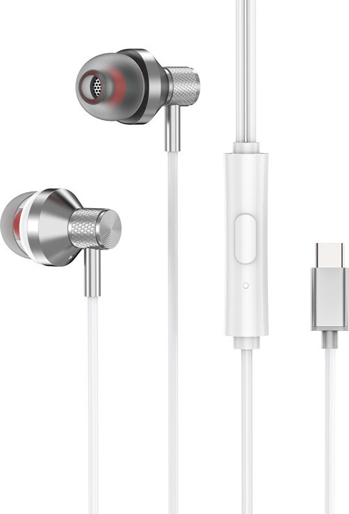 Sl-Tpk03 Type-C Telefon Uyumlu Metal Beyaz Kulak İçi Mikrofonlu Kulaklık