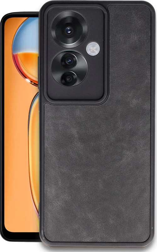 Oppo Reno 11f Kılıf Aras Deri Kapak - Siyah