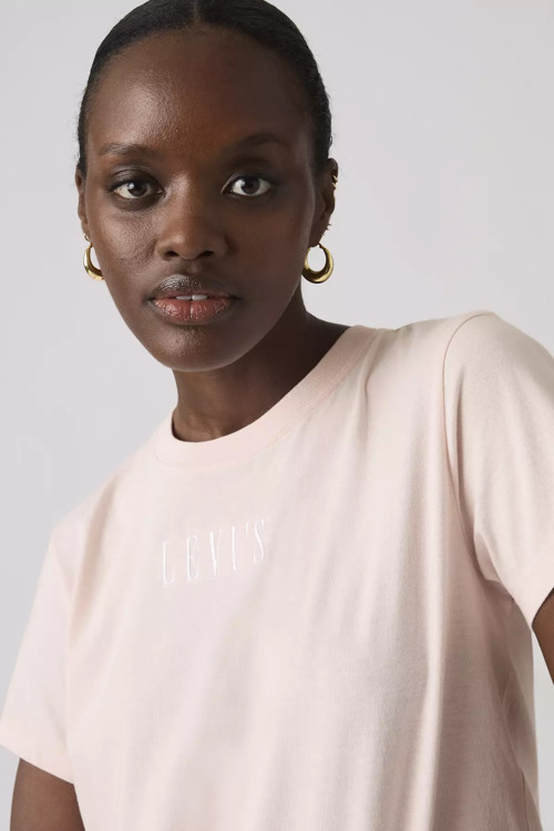 Kadın Bisiklet Yaka Pembe T-Shirt - 005GV-0018