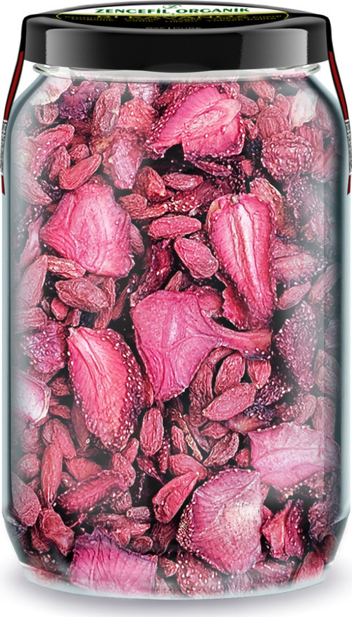 Bi Kavanoz ON-MIX/5 Yaprak Çilek Kurusu + Gojiberry Muhteşem İkili Goji Berry + Çilek Kurusu