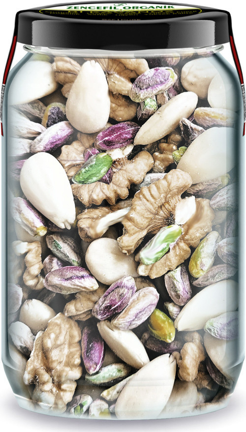 Bi Kavanoz ON-MIX/4 Çiğ Antep Fıstığı İçi + Çiğ Soyulmuş Badem İçi + Çiğ Yerli Ceviz İçi Gurme Mix