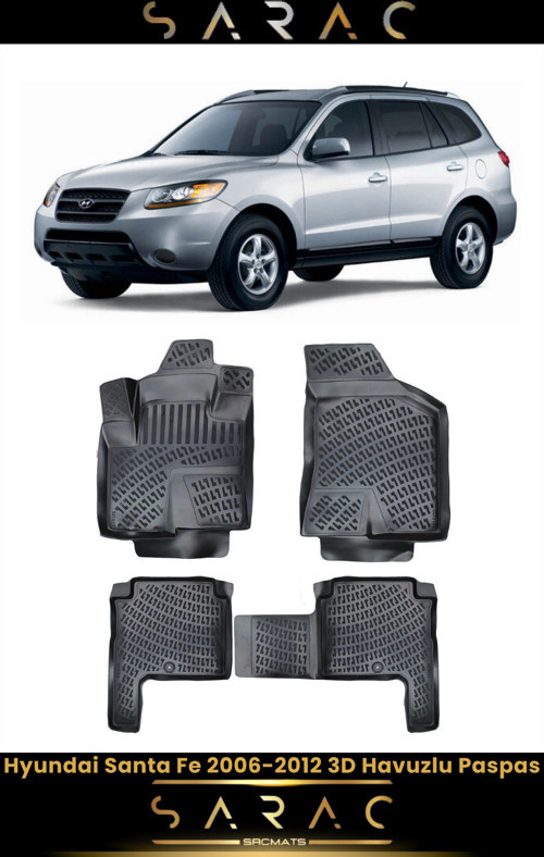 Hyundai Santa Fe 2008 Model Araca Özel 3D Havuzlu Paspas