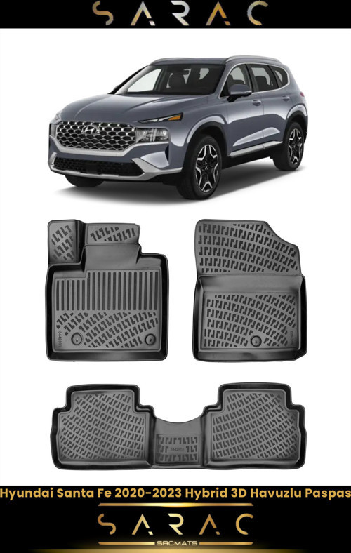 Hyundai Santa Fe 2021 Model Araca Özel 3D Havuzlu Paspas