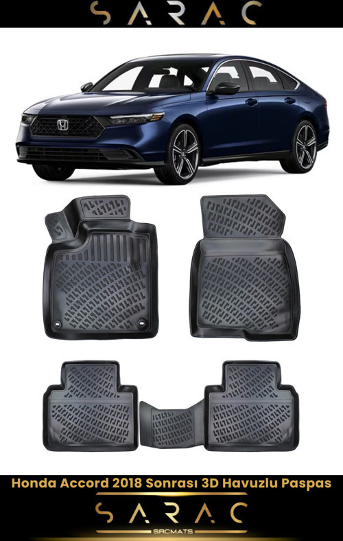 Honda Accord 2019 Model Araca Özel 3D Havuzlu Paspas