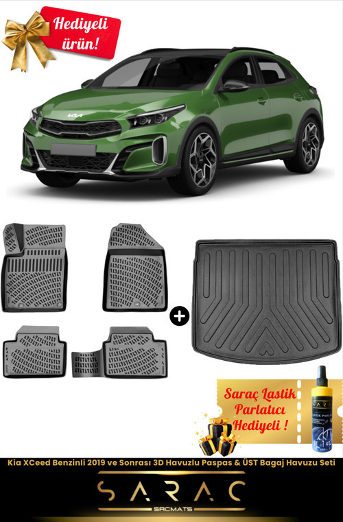 Kia Xceed Benzinli 2019 Ve Sonrası Araca Özel 3D Havuzlu Paspas & Üst Bagaj Havuzu Seti+(Hediyeli!)
