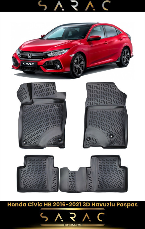 Honda Civic Hb 2020 Model Araca Özel 3D Havuzlu Paspas
