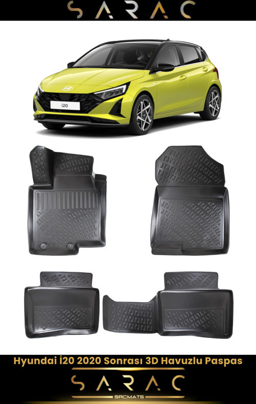 Hyundai I20 2023 Model Araca Özel 3D Havuzlu Paspas