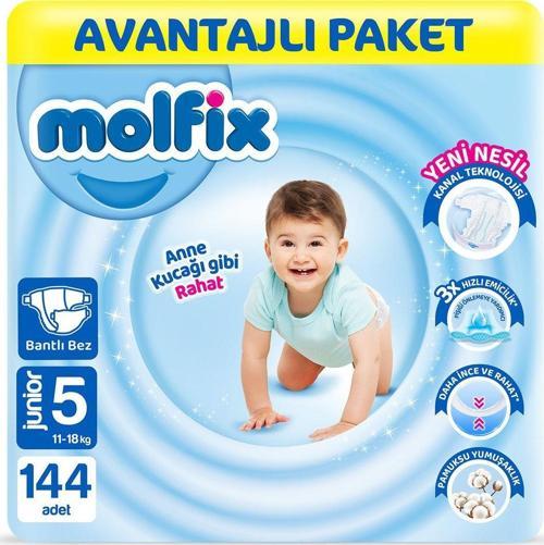 Bebek Bezi 5 Beden Junior Avantajlı Paket 144 Adet