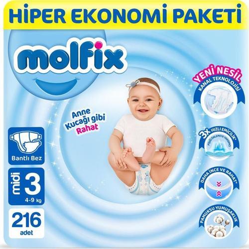 Bebek Bezi Ultra Fırsat Paketi Midi 3 No 108 X 2 Adet