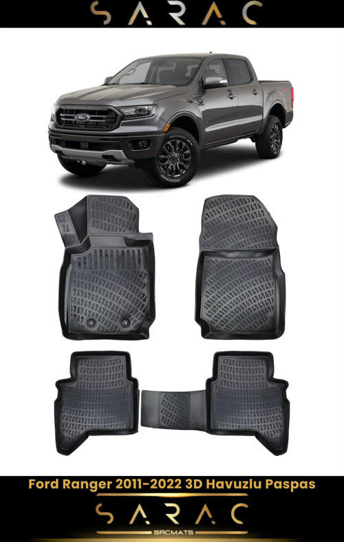 Ford Ranger 2014 Model Araca Özel 3D Havuzlu Paspas